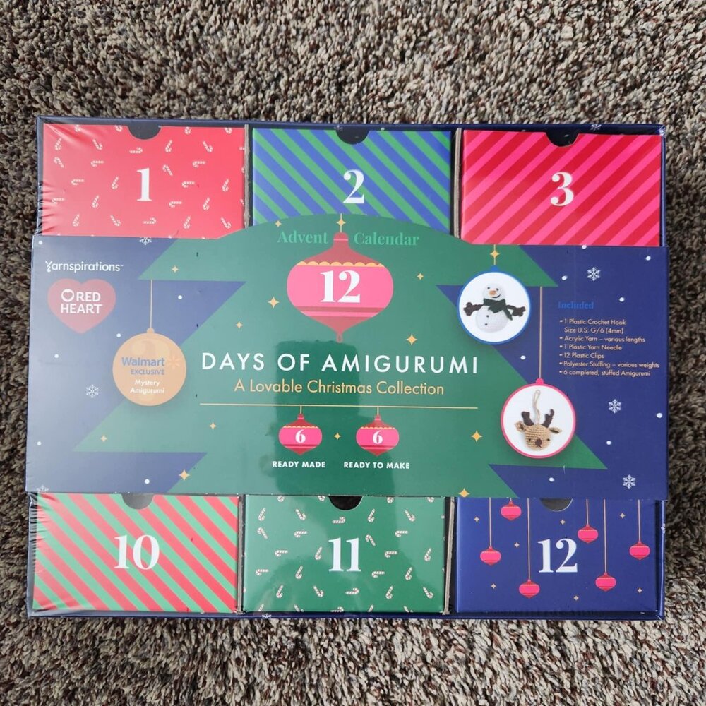 Red Heart 12 Days of Amigurumi Advent Calendar Crochet Kit - Brand new